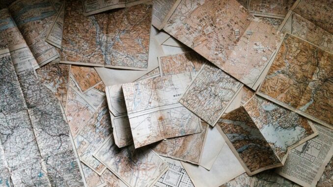 assorted map pieces